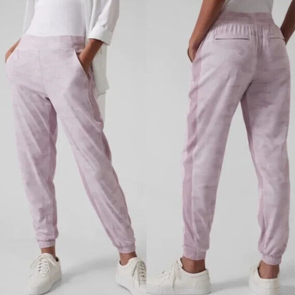 Athleta Brooklyn Lined Camo Jogger Pant's Shasta Purple Women's Size 0 - Picture 13 of 13